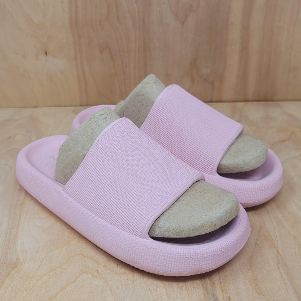 Bronax Womens Cloud Slides Size 9 Pink Comfort Foam Sandals House Pool